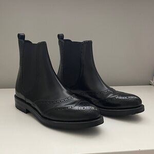 Dolce & Gabbana Black Leather Chelsea Boots